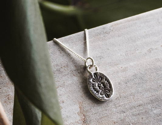 Personalised Floral Mandala Charm Necklace