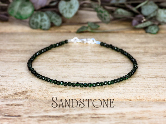 Dainty Green Sandstone "Creativity"  Gemstone Bracelet