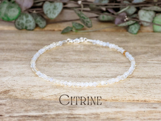 Dainty Citrine "Happiness" Gemstone Bracelet | November Birthstone