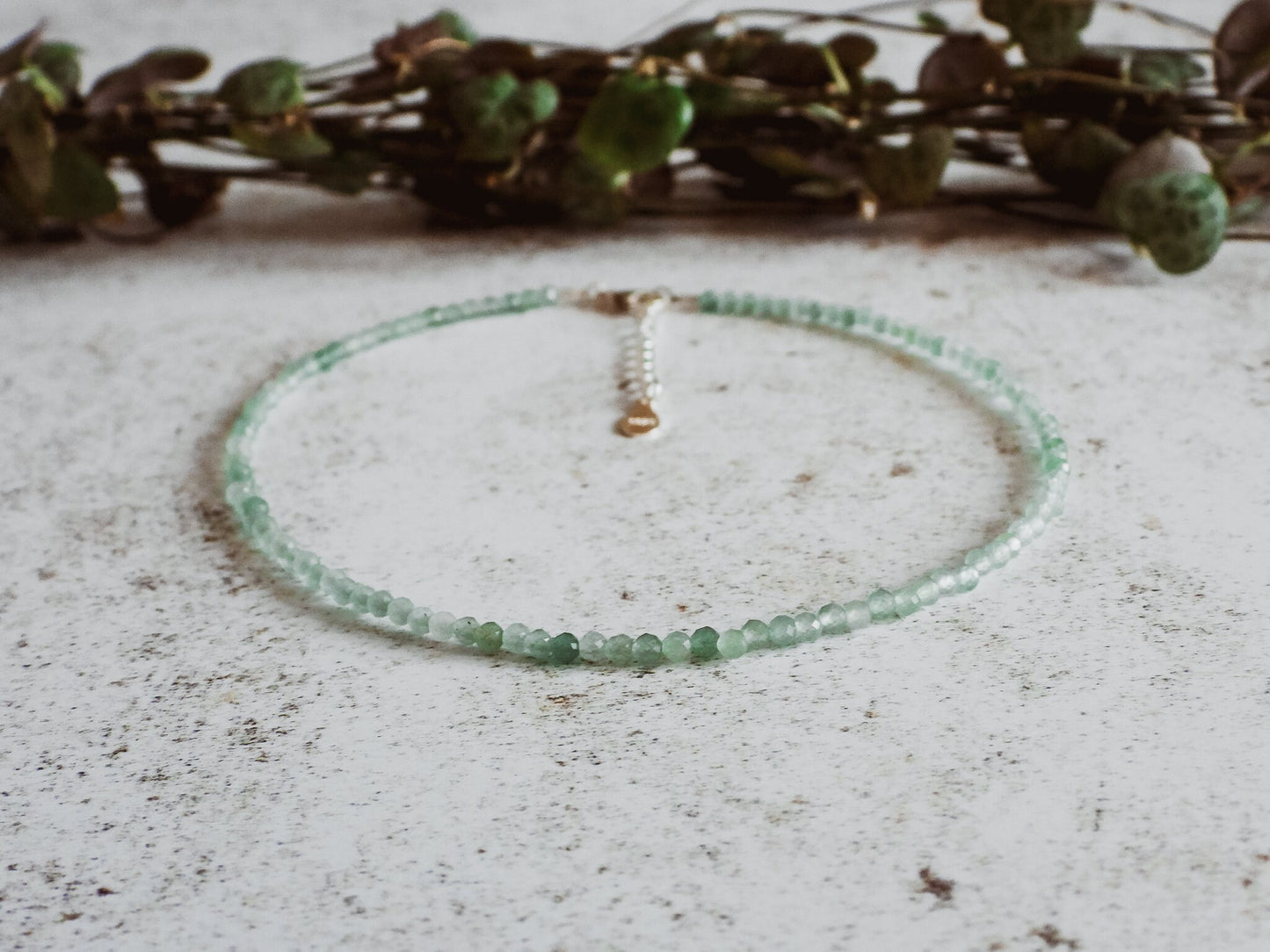 Dainty Aventurine "Prosperity" Gemstone Anklet