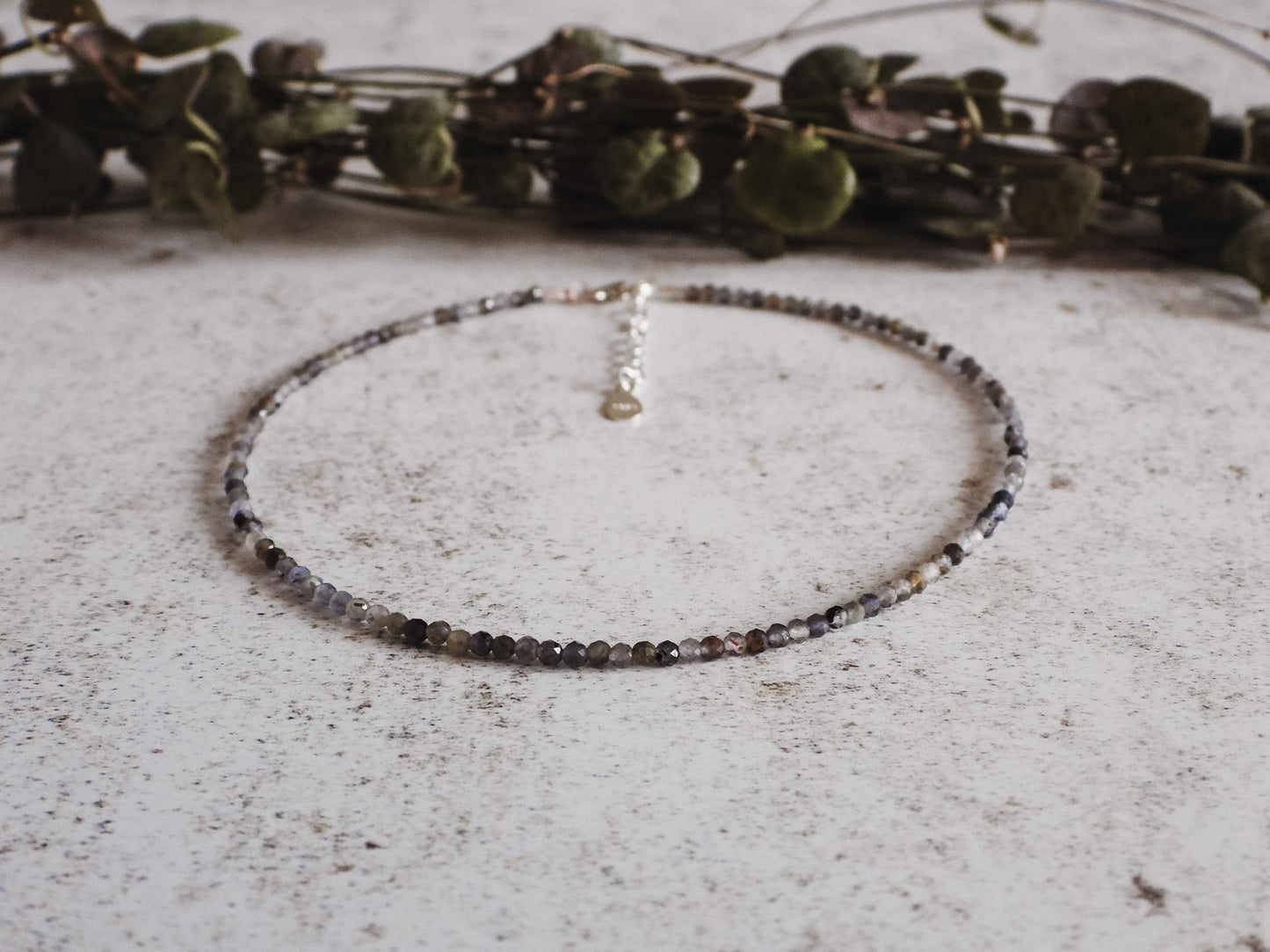 Dainty Iolite "Worry" Gemstone Anklet | The Viking Compass