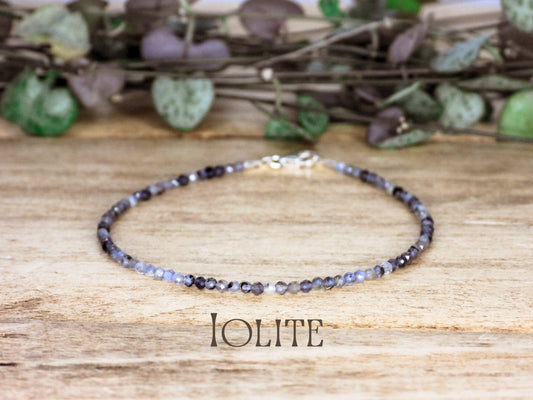 Dainty Iolite "Worry" Gemstone Bracelet | The Viking Compass