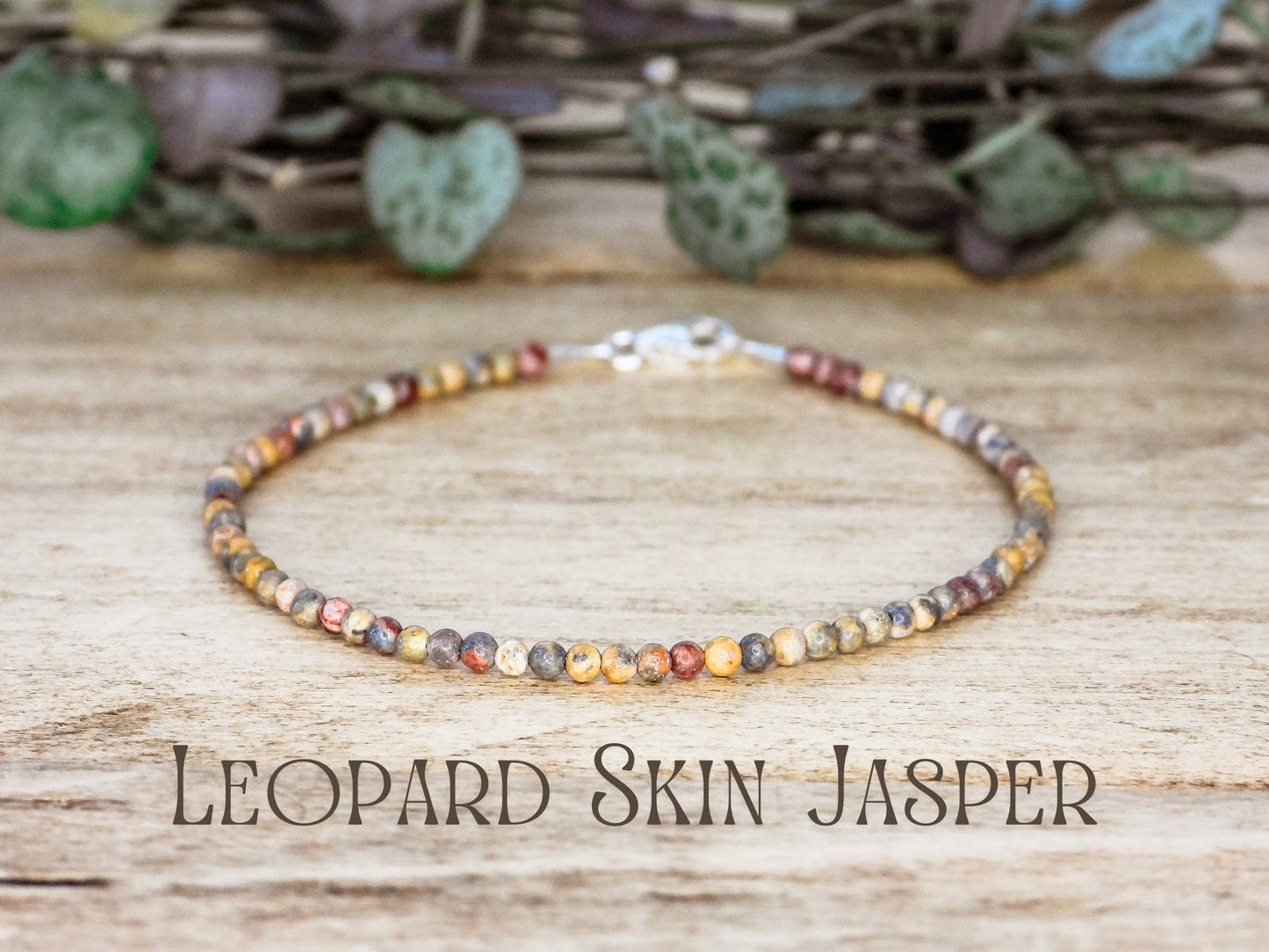 Dainty Leopard Skin Jasper "Perception" Gemstone Bracelet