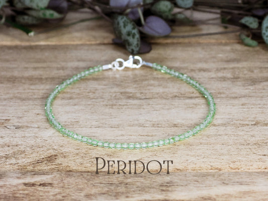 Dainty Peridot "Compassion" Gemstone Bracelet | August Birthstone