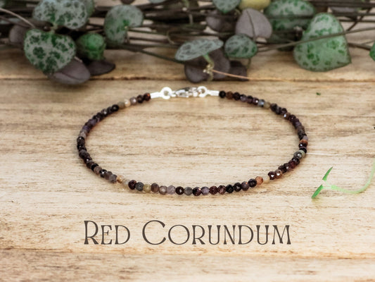 Dainty Ruby Red Corundum "Wisdom" Gemstone Bracelet