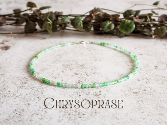 Dainty Chrysoprase "Love & Joy" Gemstone Anklet