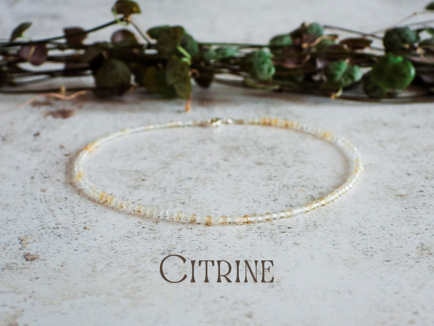 Dainty Citrine "Happiness" Gemstone Anklet | November Birthstone | Faceted Beads