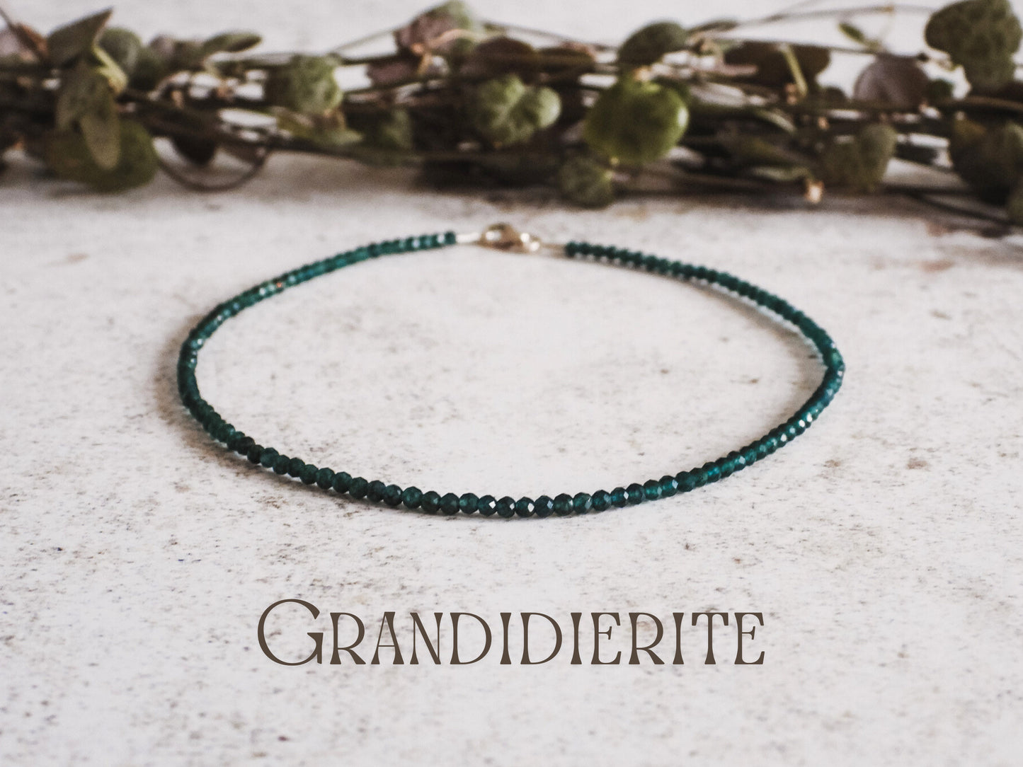 Dainty Teal Grandidierite Gemstone Anklet