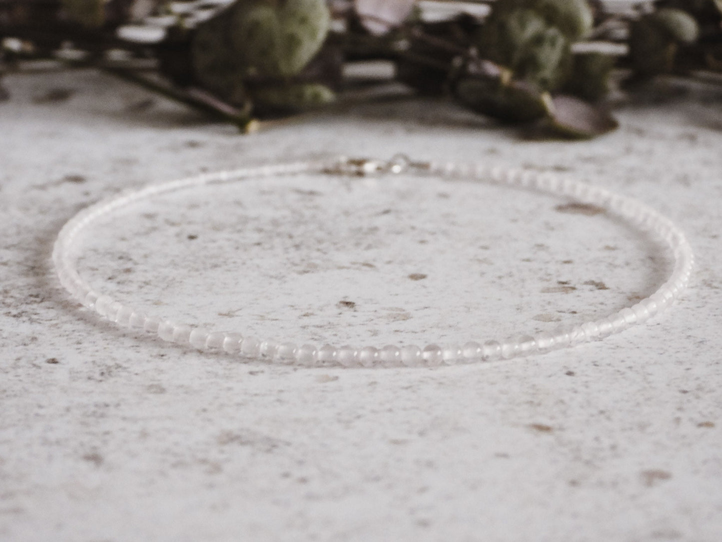 Dainty Rose Quartz "Love" Gemstone Anklet