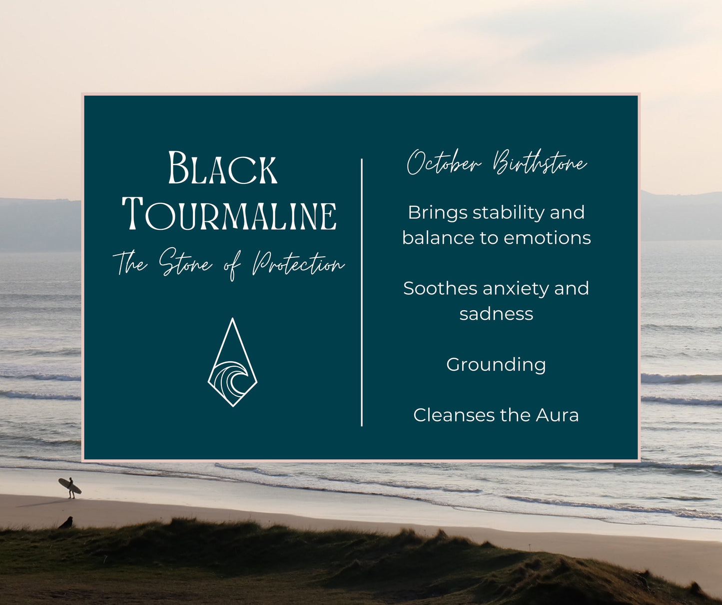 Dainty Black Tourmaline "Protection" Gemstone Anklet | October Birthstone