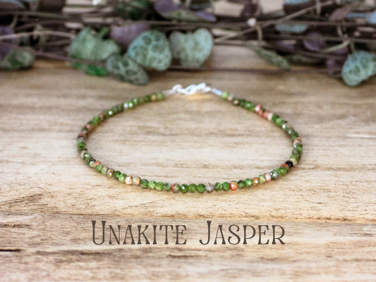 Dainty Unakite Jasper "Vision" Gemstone Bracelet