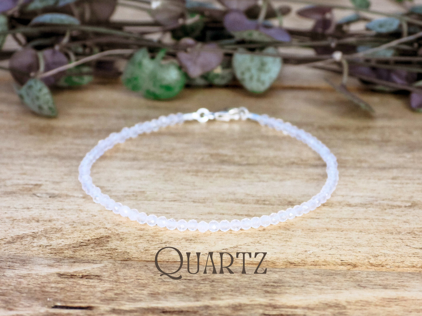 Dainty Quartz "Power" Gemstone Bracelet | April Birthstone