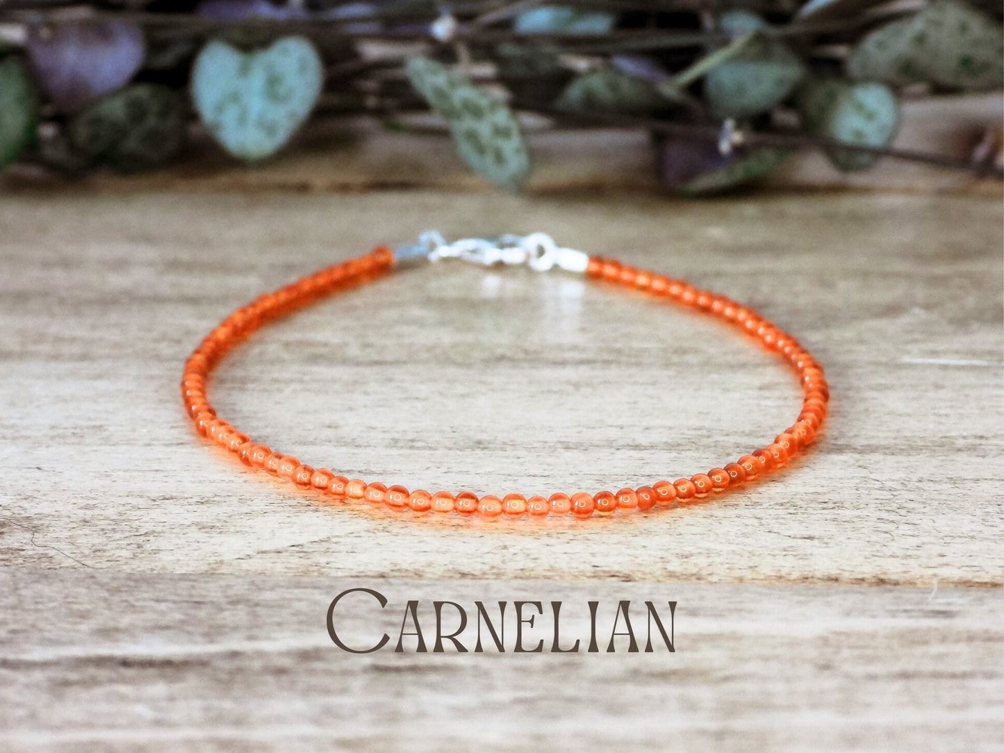 Dainty Orange Carnelian "Fertility" Gemstone Bracelet | July Birthstone