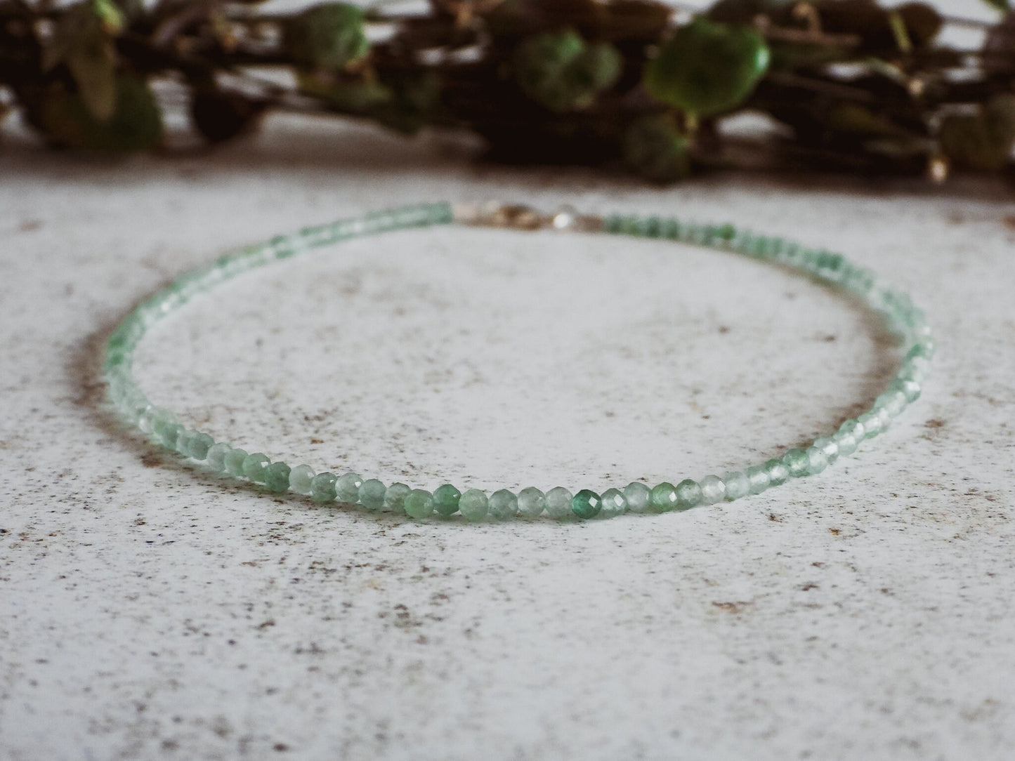 Dainty Aventurine "Prosperity" Gemstone Anklet