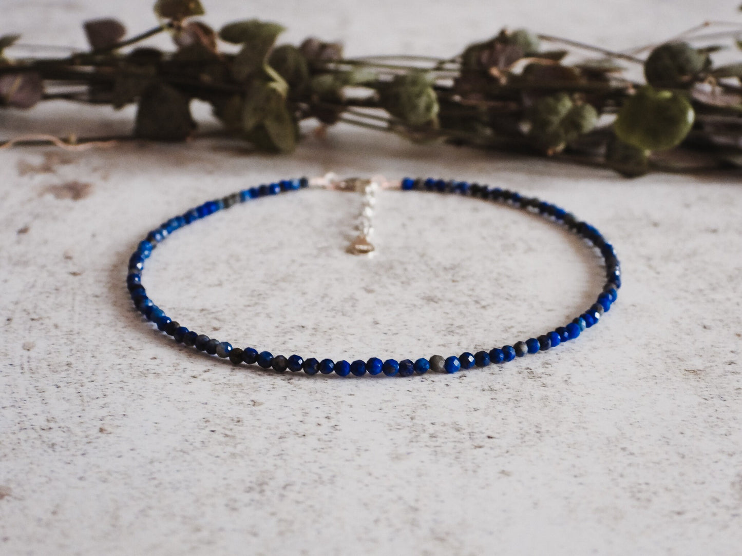 Dainty Lapis Lazuli "Truth" Gemstone Anklet | September Birthstone