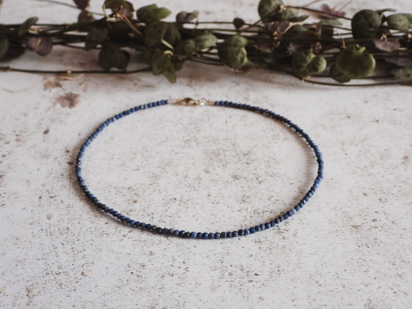 Dainty Blue Coral Gemstone "Harmony & Growth" Anklet
