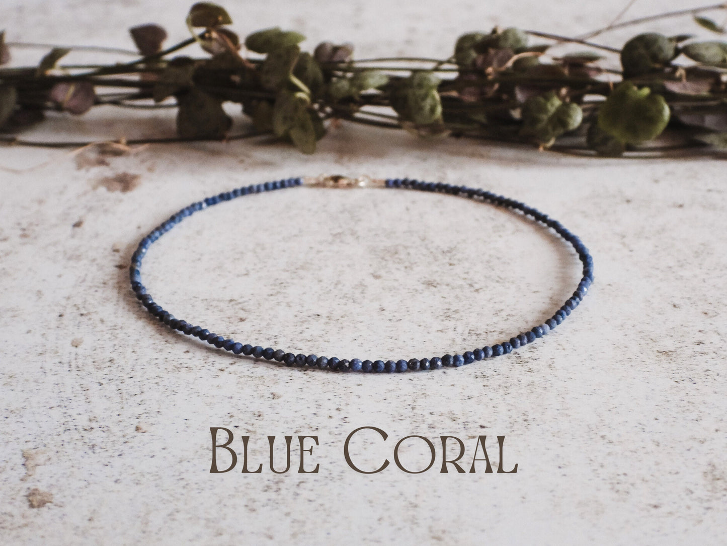 Dainty Blue Coral Gemstone "Harmony & Growth" Anklet