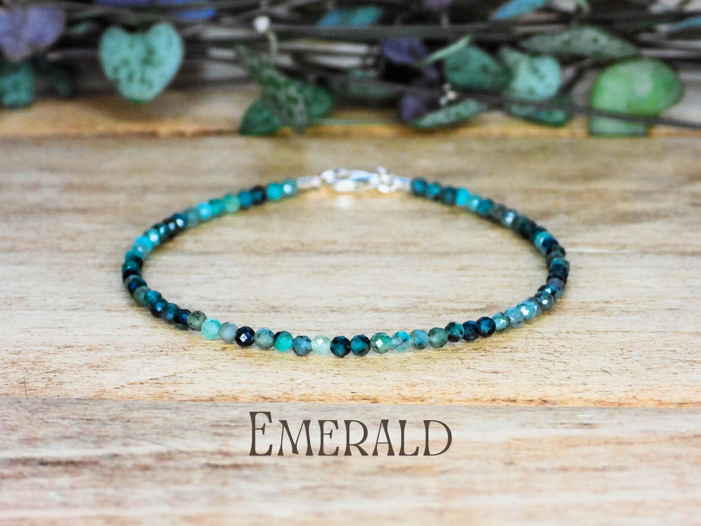 Dainty Emerald "Compassion" Gemstone Bracelet | May Birthstone