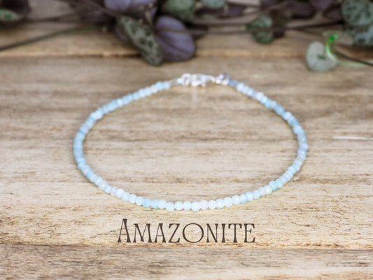 Dainty Light Amazonite "Hope" Gemstone Bracelet